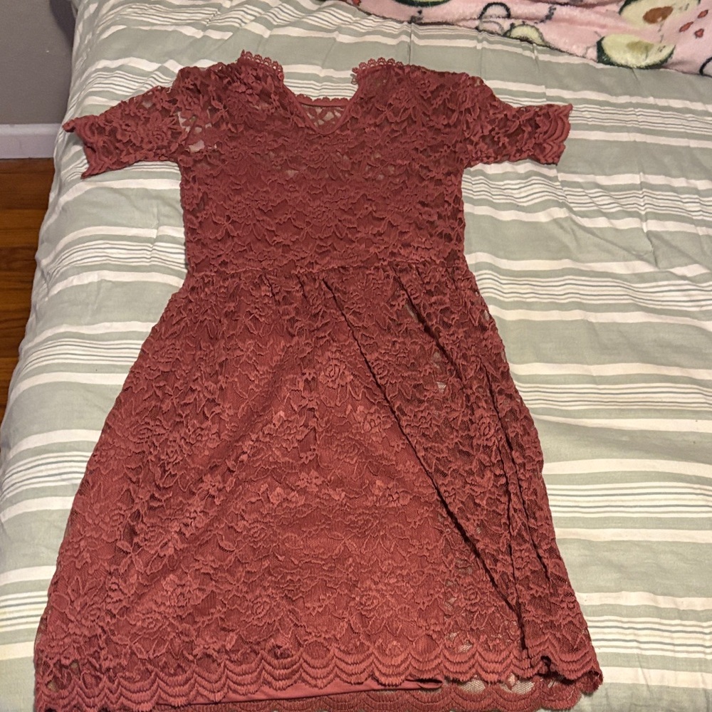 Rue21 Lace Dress in Deep Rose